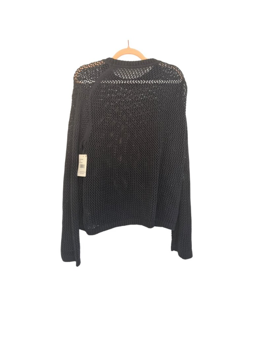 NWT Velvet by Graham & Spencer Kanan Sweater Black Cotton Cashmere- M-MSRP $198 - Picture 5 of 13
